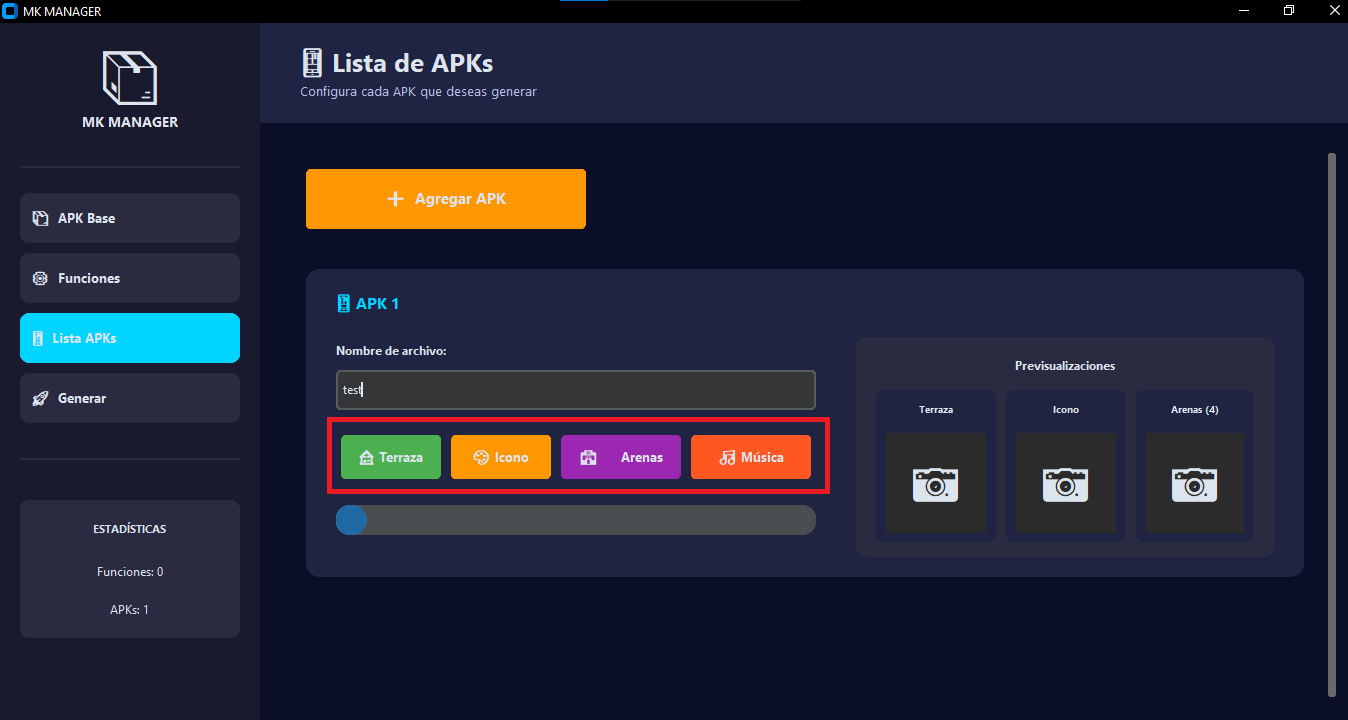Formulario de personalización